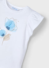 Mayoral Girls Blue Flower T-Shirt 3002