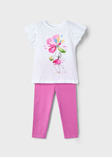 Mayoral Girls Pink Floral Legging Set 3705