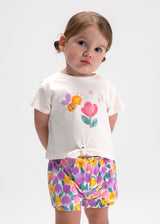 Mayoral Toddler Girls Hibiscus Short Set 1206