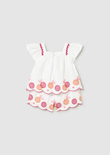 Mayoral Toddler Girls Embroidered Bermuda Short Set 1214