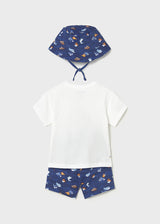 Mayoral Toddler Boys Under The Sea Short Set & Bucket Hat 1667