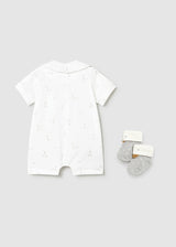Mayoral Baby Boys Swan Romper, Bib & Socks Set 1727