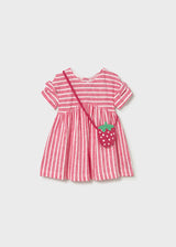 Mayoral Toddler Girls Geranium Striped Dress & Bag 1919