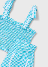 Mayoral Girls Pacific Gingham Crop Top & Shorts Set 3232