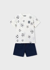 Mayoral Boys Football Print T-Shirt & Shorts Set 3607