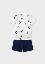 Mayoral Boys Football Print T-Shirt & Shorts Set 3607
