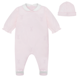 Emile Et Rose Pink Kallie Bunny Emblem All In One & Hat 2630