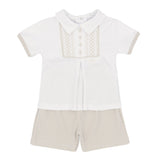 Blues Baby Cannes Beige Smocked Short Set BB2280AA