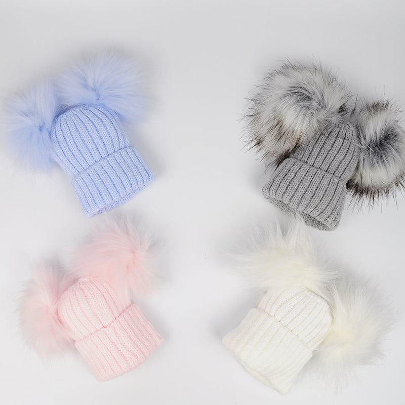 Kleo Kids Double Pom-Pom Hat (No Ties)