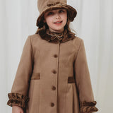 Sarah Louise Frilled Front Coat With Matching Hat 013545