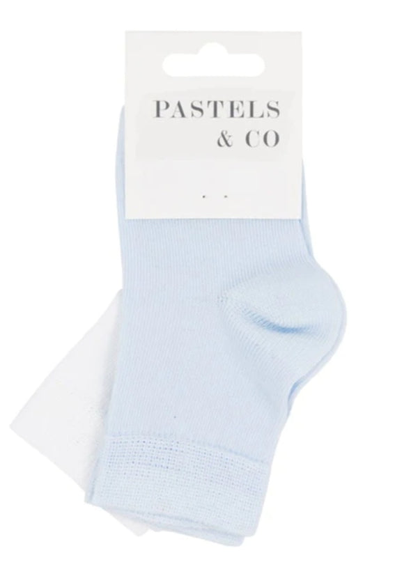 Pastels & Co Lionel Twin Pack Blue/White Socks