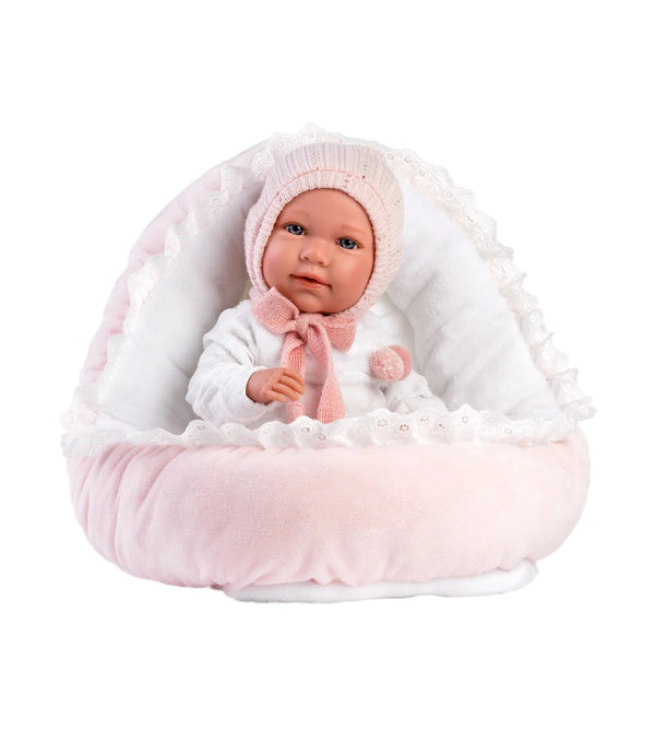LLorens Mimi Crying Baby Doll With Nest 74088