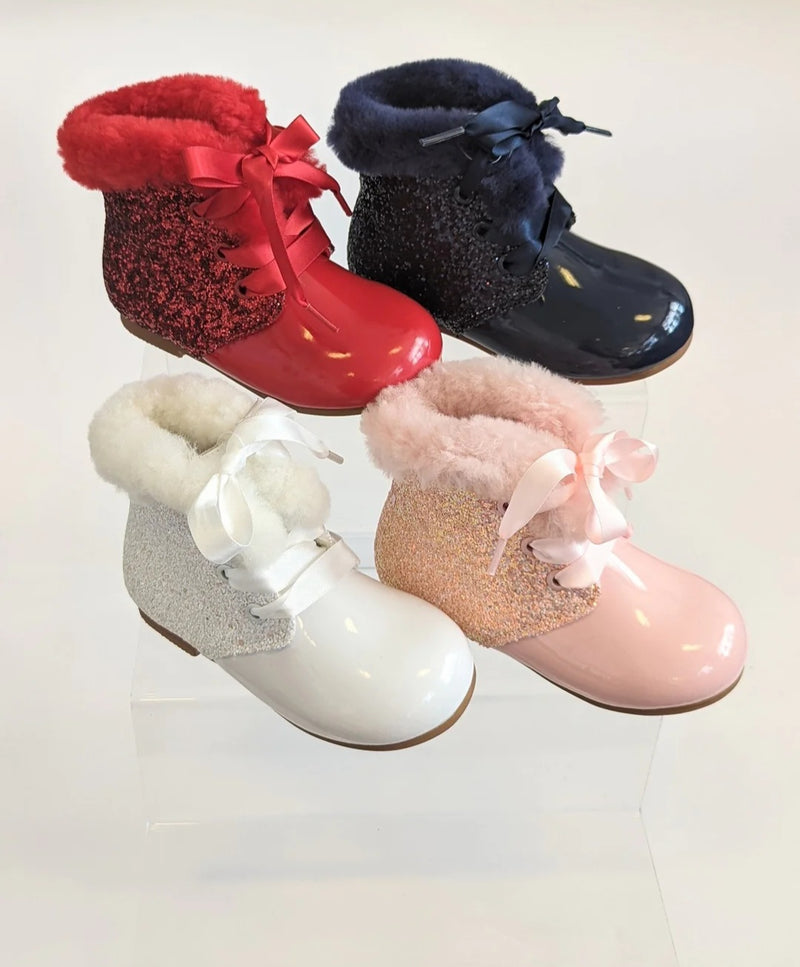 Beau Kid Sophie Glitter Ribbon Laced Boots