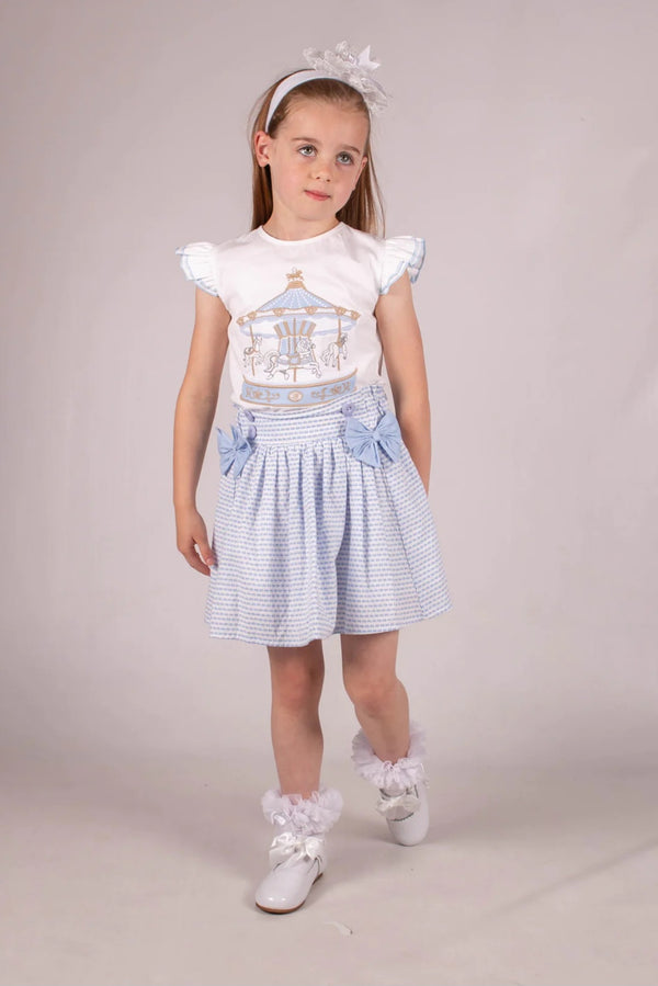 Beau Kid Carousel Frilled Sleeve T-Shirt & Skirt Set 444572