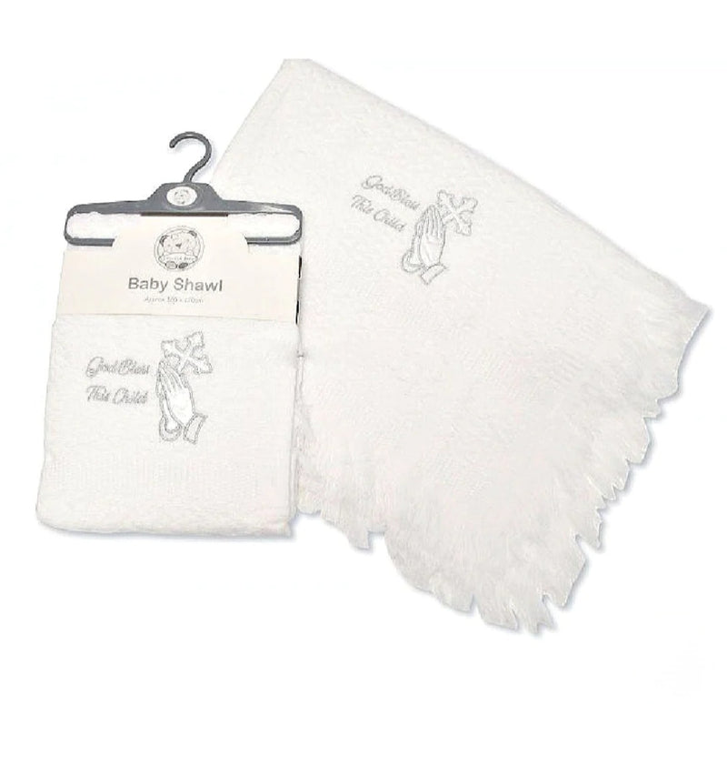 White Ceremonial Shawl "God Bless This Child"