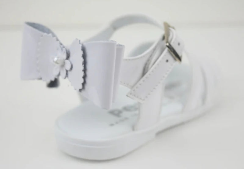 Pex Sasha White Patent Bow Back Sandals