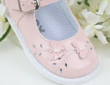 Pex Fleurette Pink Patent T-Bar Shoes