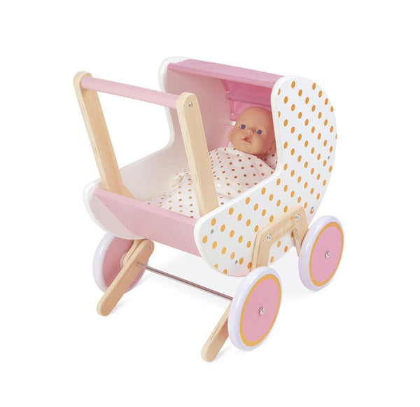 Janod Candy Chic Wooden Doll's Pram