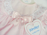 Kinder Dobby Spot Dress With Daisy Lave Trim