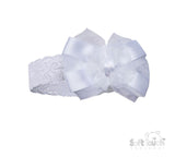 Soft Touch Lace Headband With Satin & Organza Bow