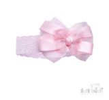 Soft Touch Lace Headband With Satin & Organza Bow