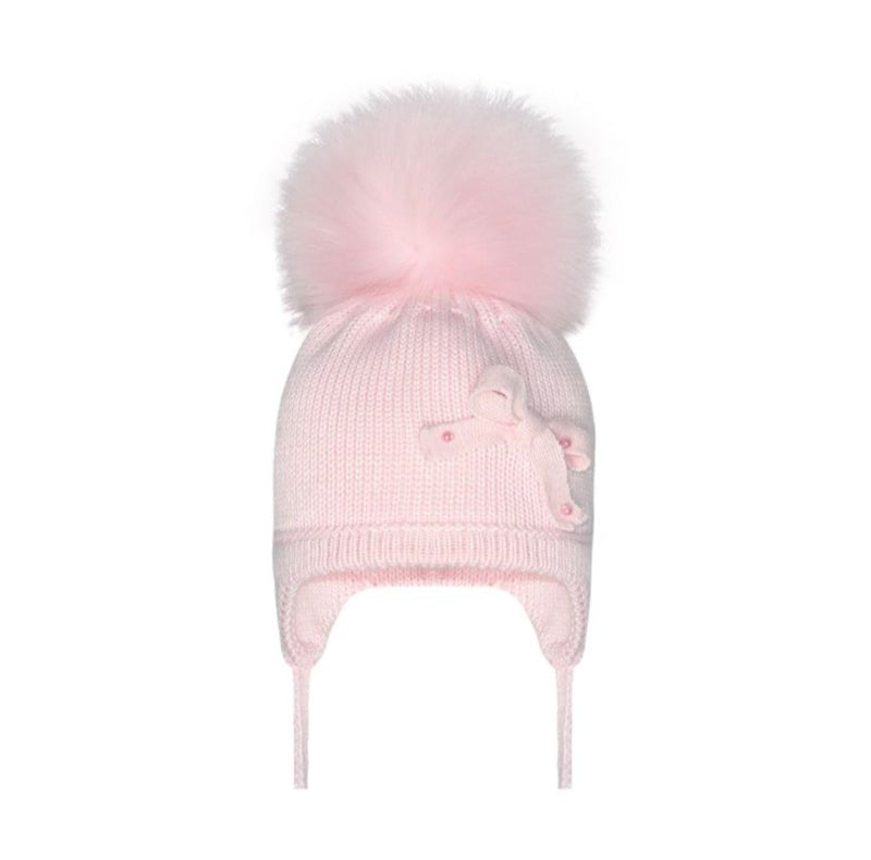 Kinder Pink Faux Pearl & Pom Pom Hat AY16