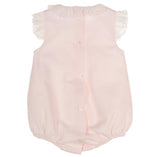 Sardon Pink Waffle Double Bow Romper 25AB-08