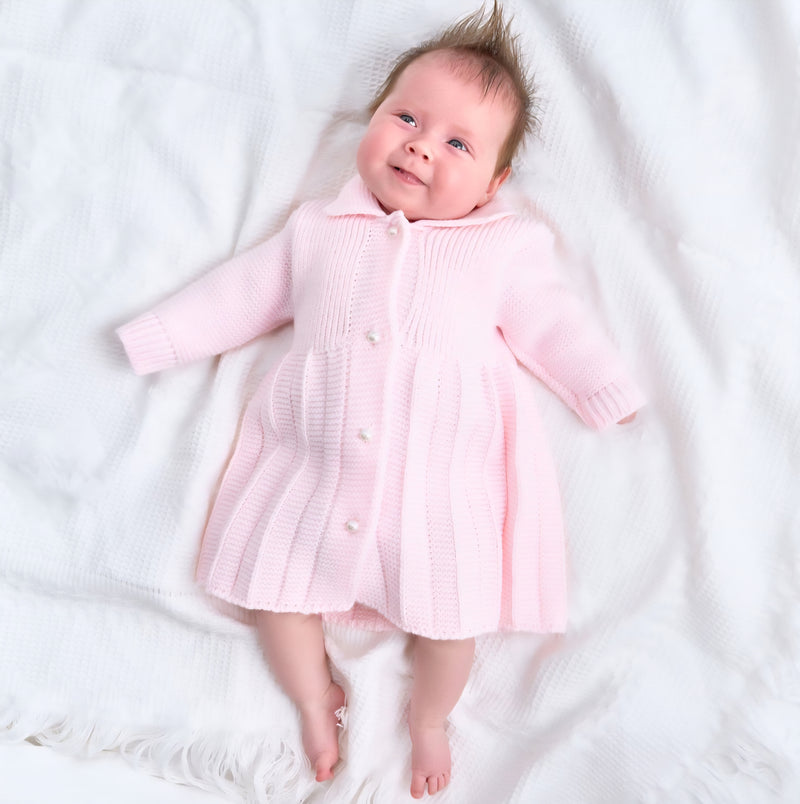 Dandelion Pink Pleated Knitted Coat