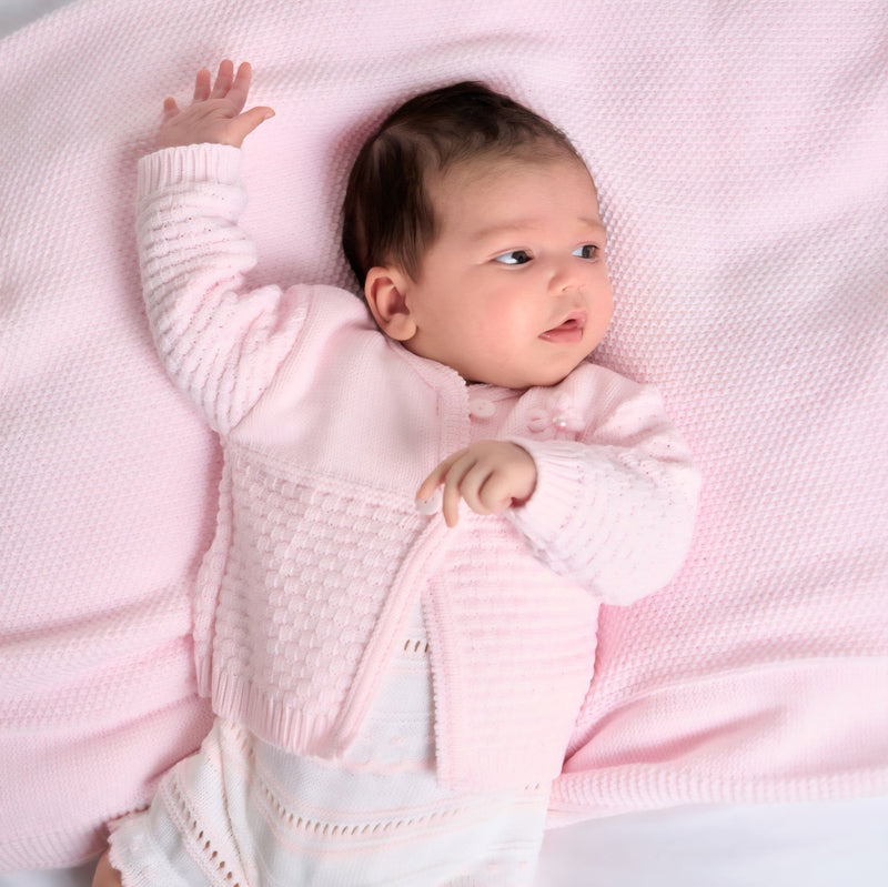 Dandelion Baby Girls Pink Matinee Cardigan