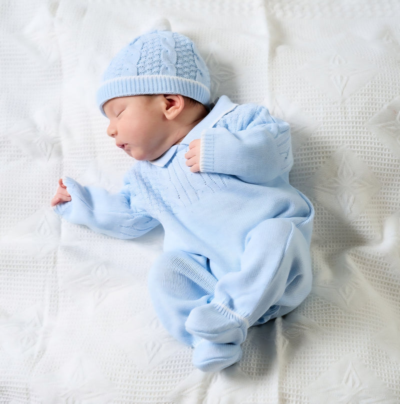 Dandelion Cable Knit Onesie & Hat
