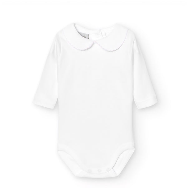 Babidu Scalloped Edge Pique Collar Bodysuit 1188