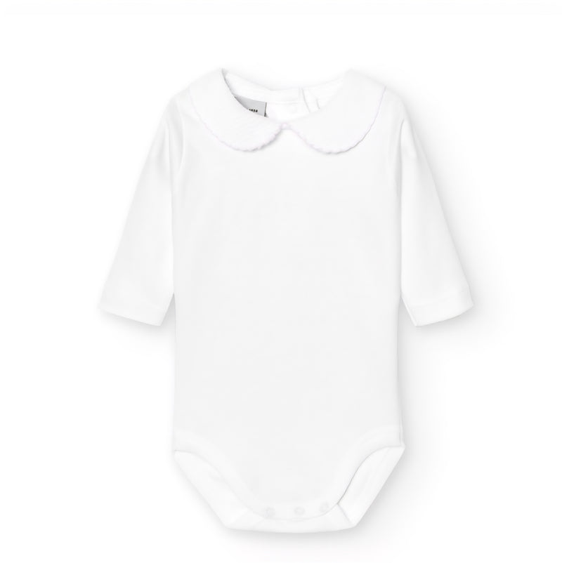 Babidu Scalloped Edge Pique Collar Bodysuit 1188