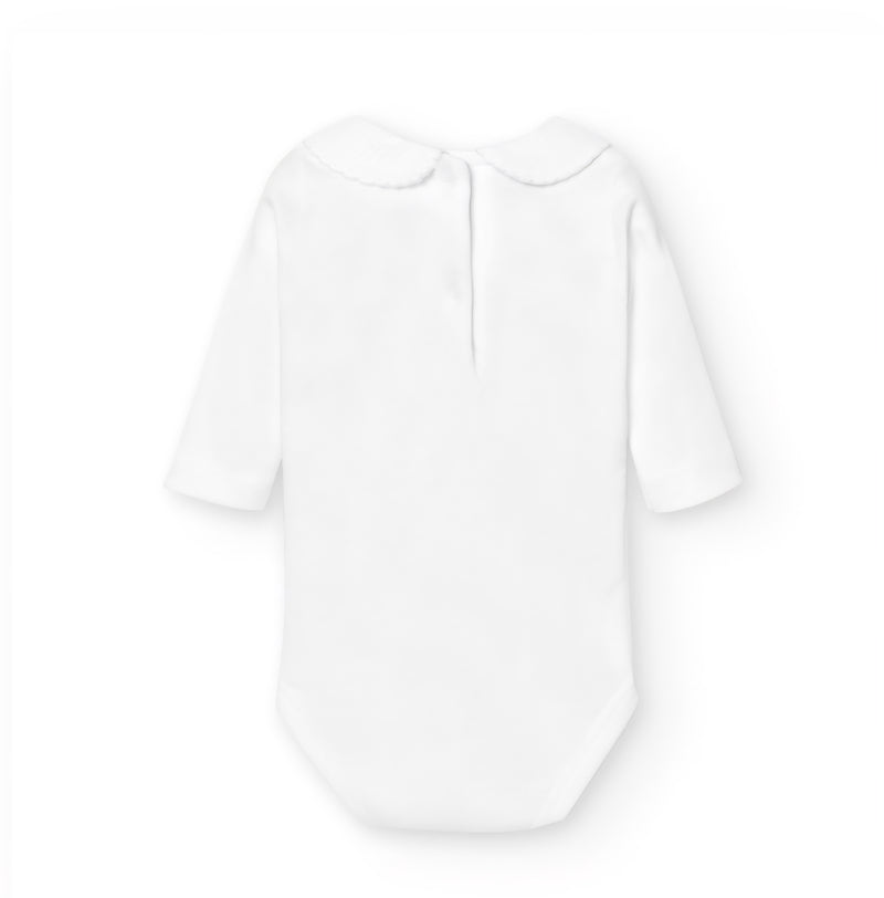 Babidu Scalloped Edge Pique Collar Bodysuit 1188