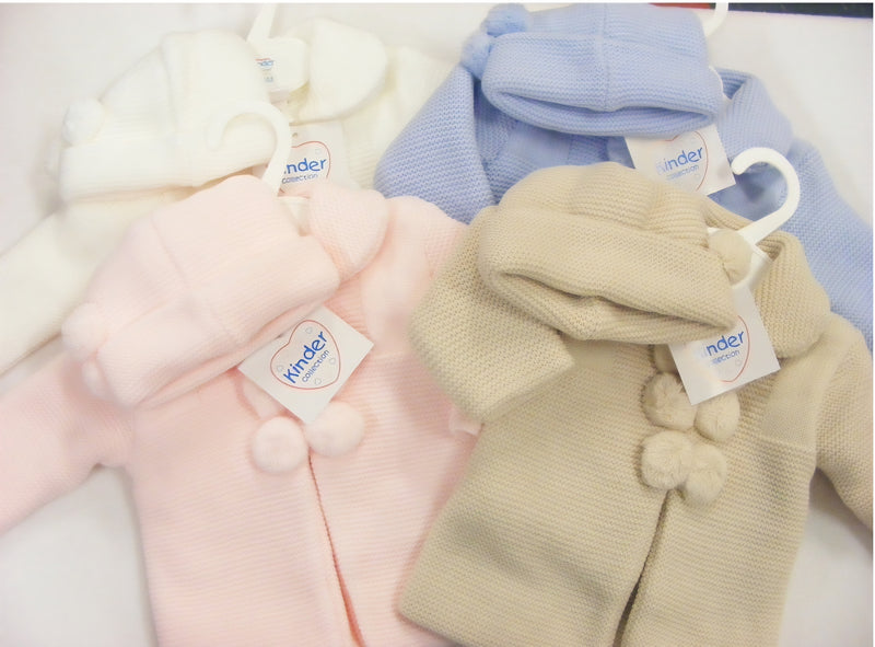 Kinder Pom Pom Jacket & Hat Set