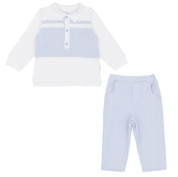 Pastels&Co Cooper Panelled Pique Polo Top & Joggers