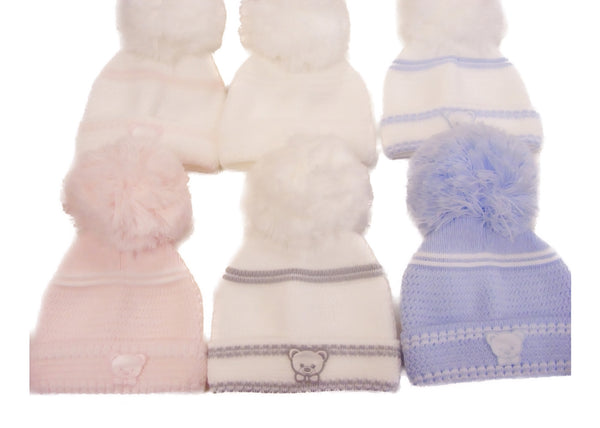 Kinder Teddy Motif First Size Pom Pom Hat 1682
