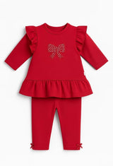 Kleo Kids Diamante Bow Jog Set