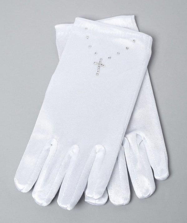 Sevva Jasmine Satin Communion Gloves