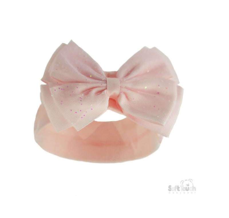 Soft Touch Headband With Glitter Bow