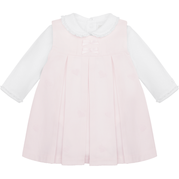 Emile Et Rose Pink Kendall Embroidered Hearts Pinafore & Body 8473