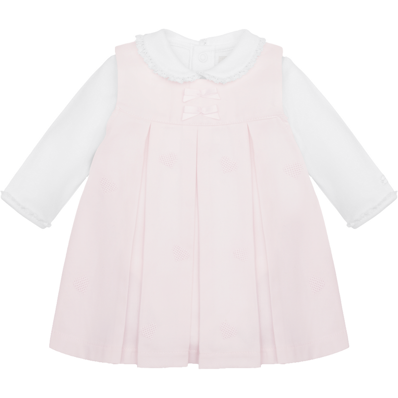 Emile Et Rose Pink Kendall Embroidered Hearts Pinafore & Body 8473