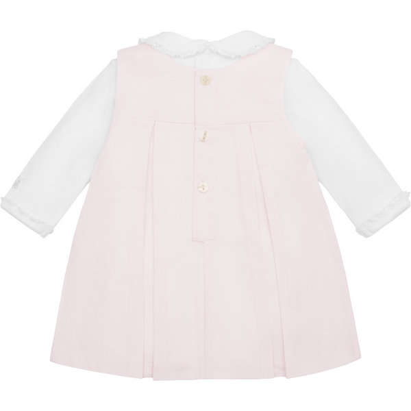 Emile Et Rose Pink Kendall Embroidered Hearts Pinafore & Body 8473