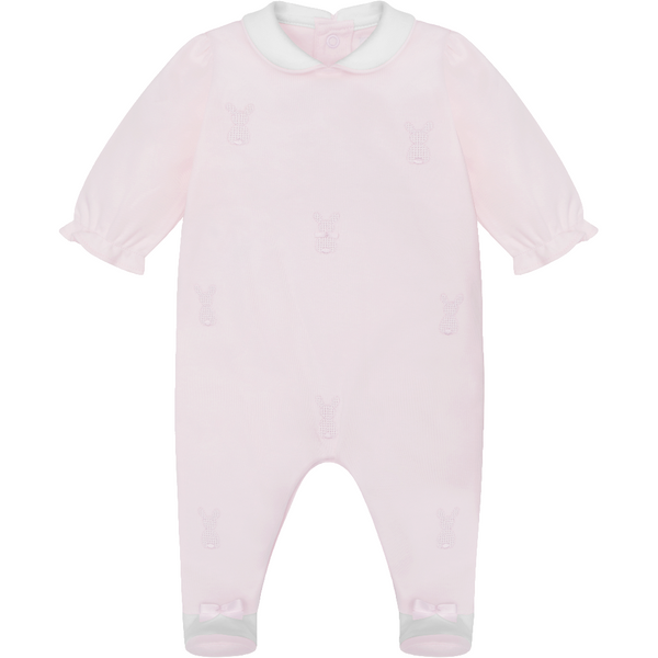 Emile Et Rose Pink Kallie Bunny Emblem All In One & Hat 2630