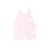 Pastels&Co Rowan Pink Gingham Top & Short Set PA-804G