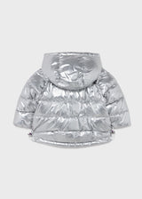 Mayoral girls silver/lilac reversible padded jacket 2441