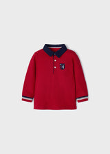 Mayoral Toddler Boys Red Long Sleeve Polo 2154