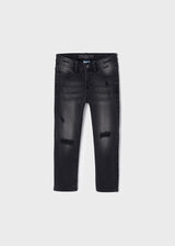 Mayoral Boys Charcoal Fade Distressed Straight Leg Jeans 4597