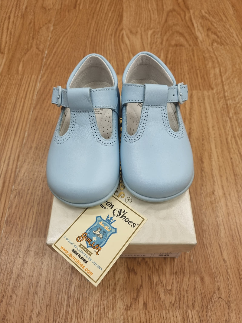 Leon's Blue Leather Shoes With Blue Sole 26204