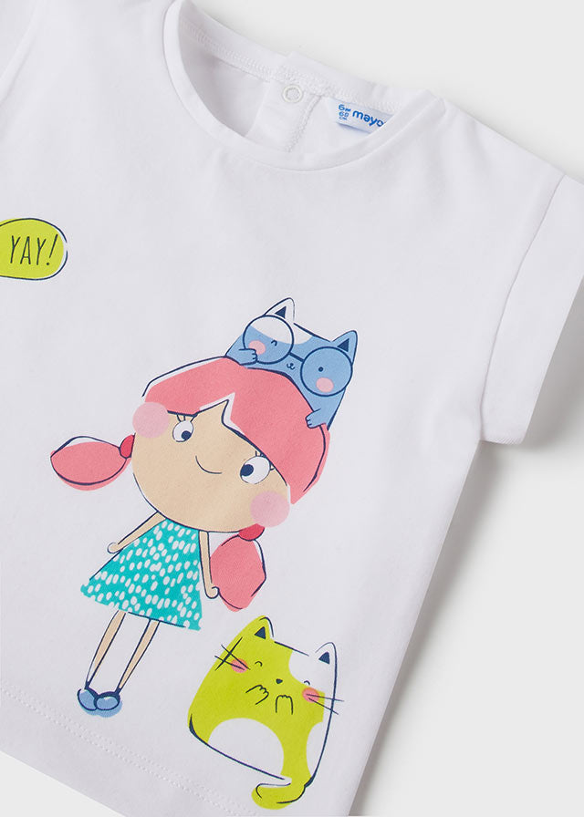 Mayoral Toddler Girls Kittens T-shirt 1025