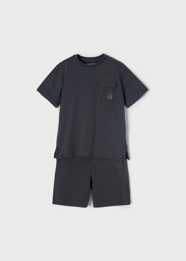 Mayoral Boys Charcoal T-shirt & Shorts Set 3652